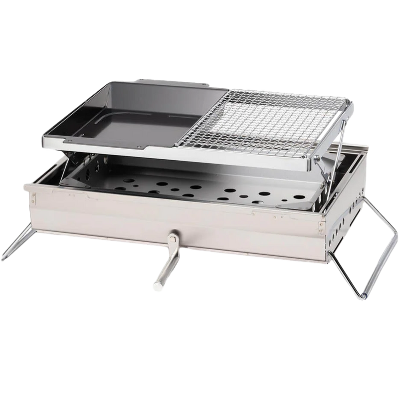 Double BBQ Box, Snow Peak Double BBQ Box half and half swapped
