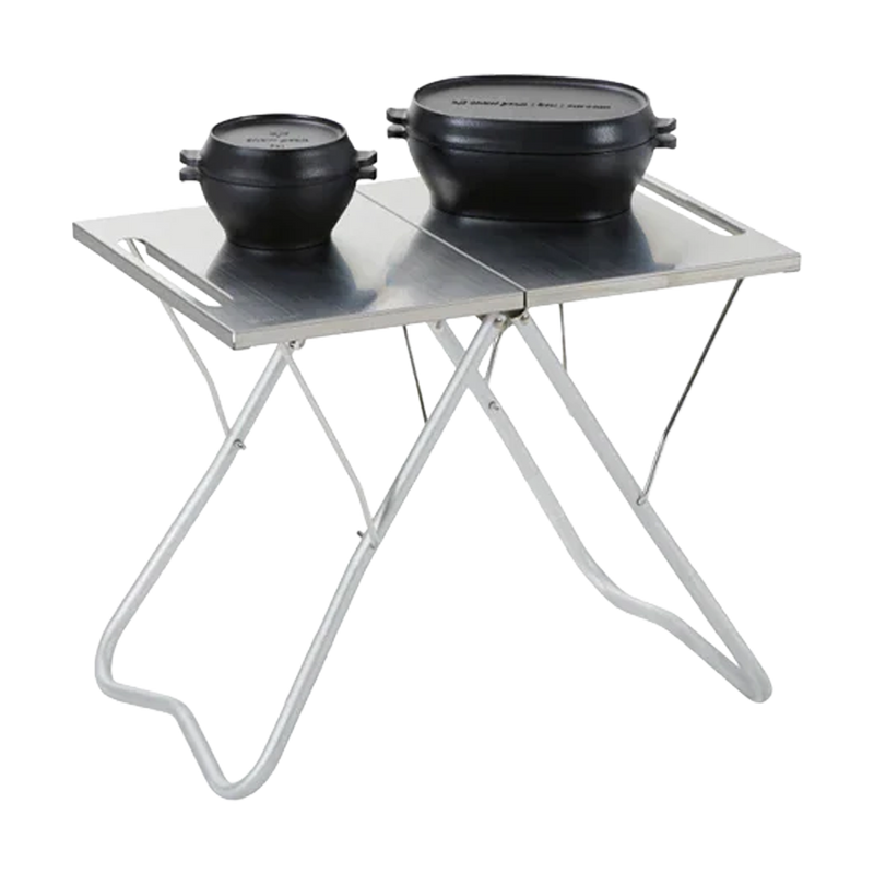 Stainless Steel My Table, Snow Peak Stainless Steel My Table with pots