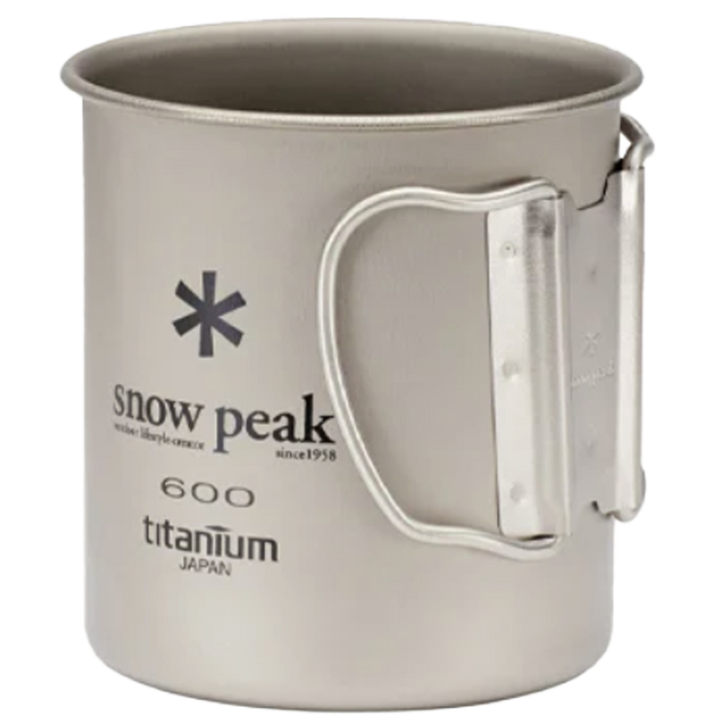 Ti-Single 600 Cup, Snow Peak Ti-Single 600 Cup handles folded