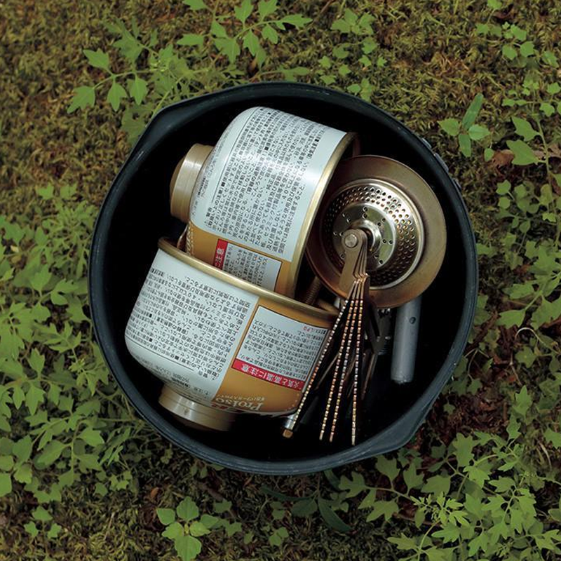 Snow Peak Aluminum Non-stick Cooker 1000 with stove and fuel