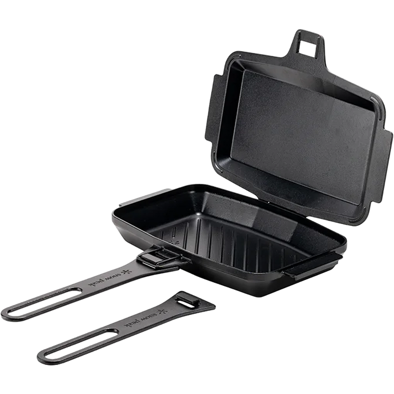 Cast Iron Sandwich Skillet, Snow Peak Cast Iron Sandwich Skillet opened