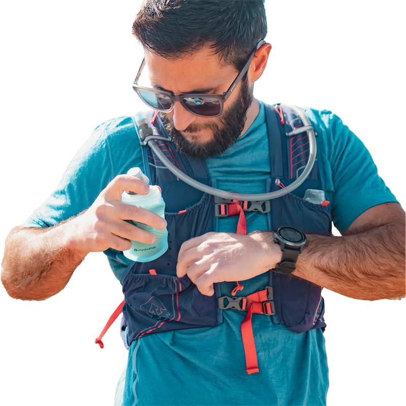 Softflask 150 ml, Hydrapak Softflask 150 ml in Malibu Blue with model