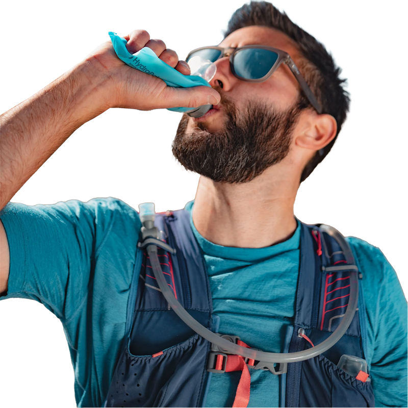 Softflask 150 ml, Hydrapak Softflask 150 ml in Malibu Blue with model
