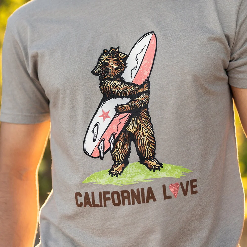 Men's Calfornia Love Tee, Wild Tribute Men's Calfornia Love Tee closeup