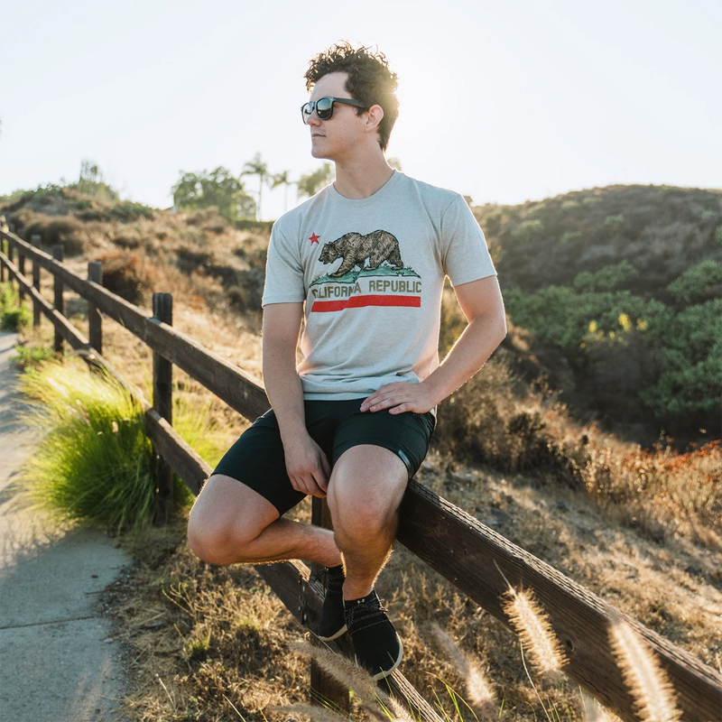 Men's Republic of CA Tee, Wild Tribute Men's Republic of CA Tee on model
