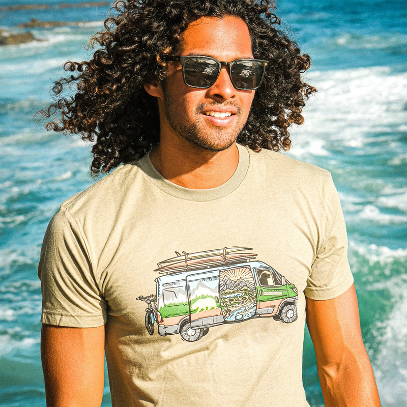 Men's Sea to Summit Tee, Wild Tribute Men's Sea to Summit Tee on model