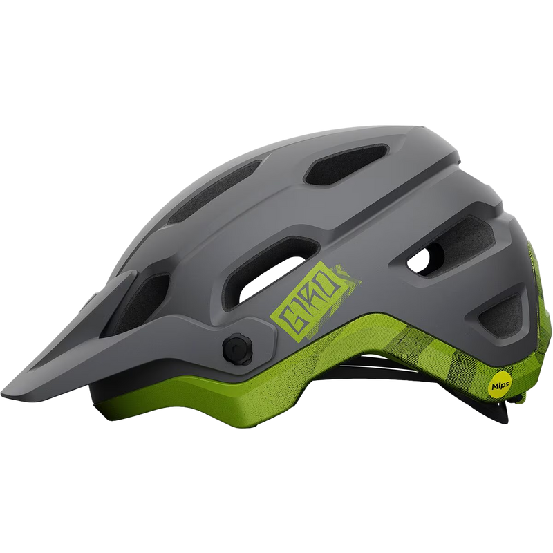 Giro Source MIPS in Matte Metallic Black/Ano Lime left profile