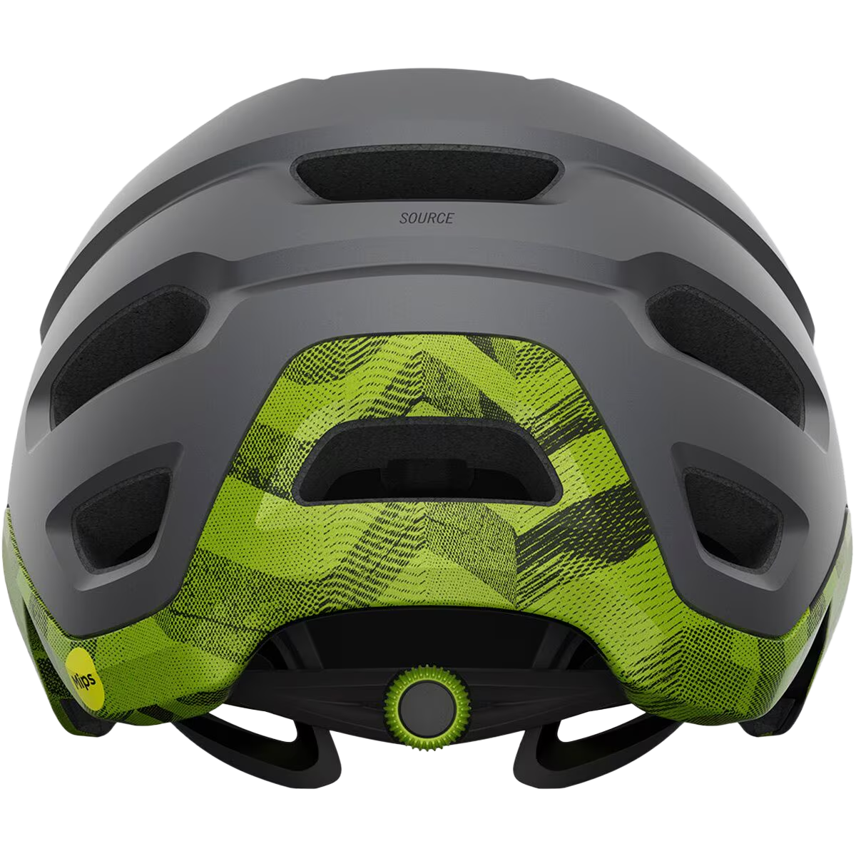 Giro Source MIPS in Matte Metallic Black/Ano Lime back