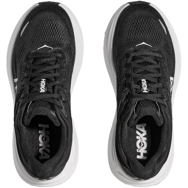 Men's Bondi 9 Extra Wide, Hoka Men's Bondi 9 in Black/White pair top