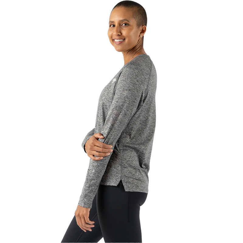 Women's EZ Tee Long Sleeve, Rabbit Women's EZ Tee Long Sleeve in 060-Charcoal Heather left