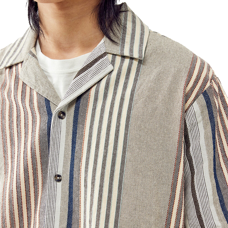 Men's Stripe Revere Shirt, BDG Men's Stripe Revere Shirt collar