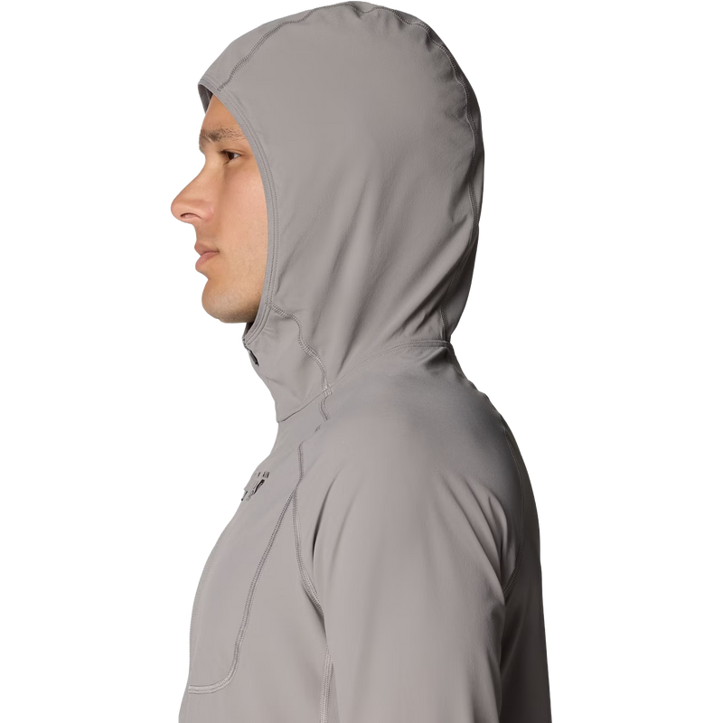 Men's Sunshield Hoody, Mountain Hardwear Sunshield Hoody in 038-Approaching Storm hood left