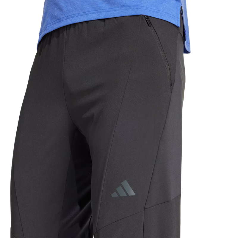 Men's D4T Hybrid Pant, Adidas Men's D4T Hybrid Pant in black front branding