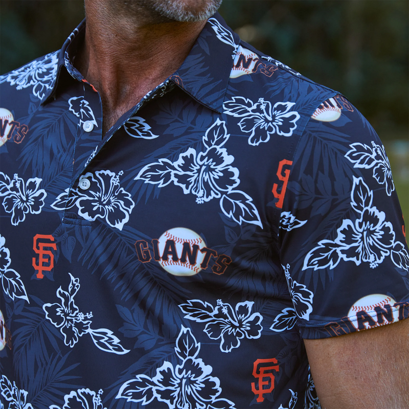 Men's Giants Pua Performance Polo, Reyn Spooner Men's Giants Pua Performance Polo on model