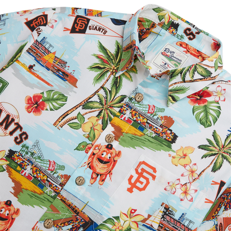 Men's Giants Scenic Button Down, Reyn Spooner Men's Giants Scenic Button Down collar