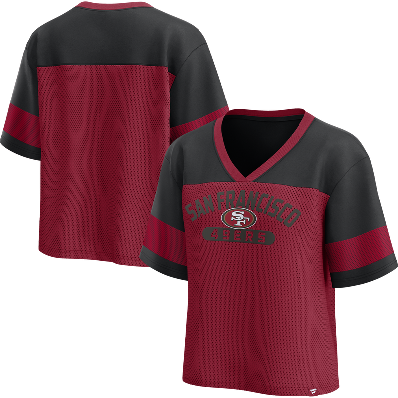 Women's 49ers Homeschool Jersey Poly Short Sleeve, Fanatics Women's 49ers Homeschool Jersey Poly Short Sleeve front and back
