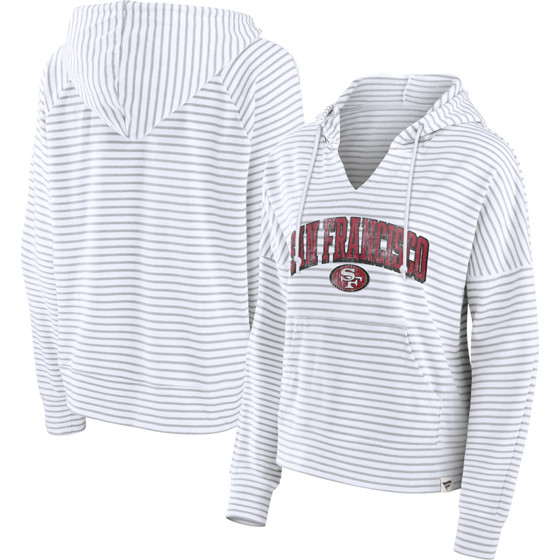 Women's 49ers Fundamentals French Terry Pullover Hoodie, Fanatics Women's 49ers Fundamentals French Terry Pullover Hoodie front and back