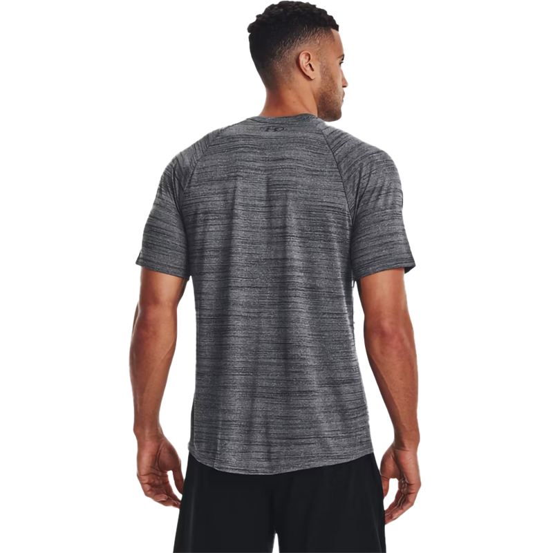 Men's UA Tiger Tech 2.0 Short Sleeve, Under Armour Men's UA Tiger Tech 2.0 Short Sleeve in 001-Black on model back