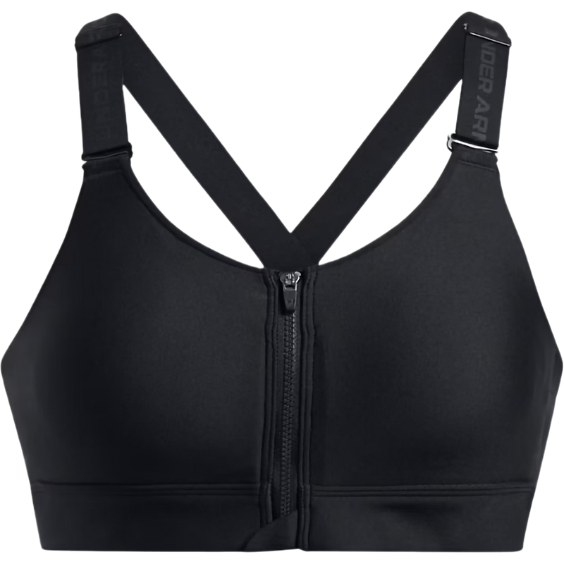 Women's Infinity High Zip 2.0 Bra, Under Armour Women's Infinity High Zip 2.0 Bra in001-Black front