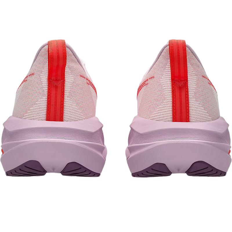 Women's NovaBlast 5, Asics Women's NovaBlast 5 in 101-White Coral Reef pair back