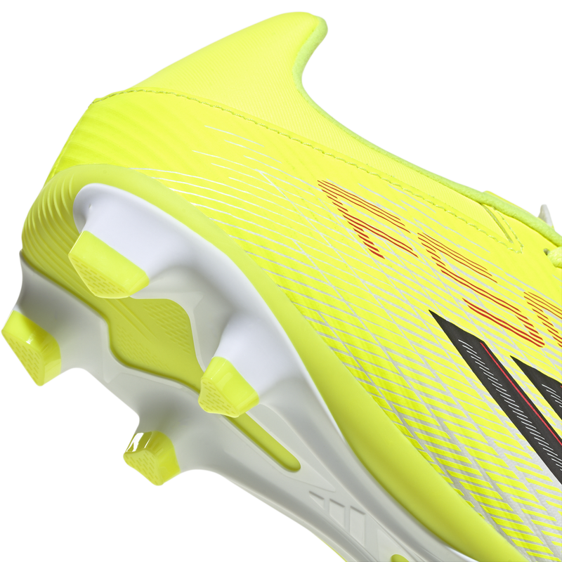 F50 Club FG/MG, Adidas F50 Club FG/MG in Solar Yellow2/Core Black/Lucid Red heel