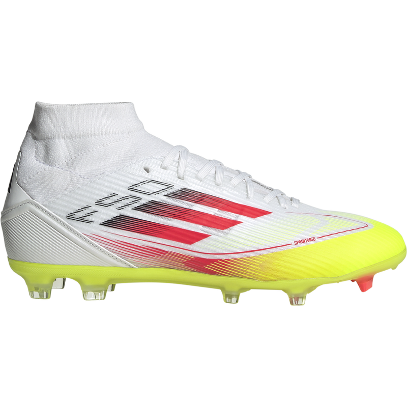 Adidas Women's F50 League FG/MG Mid in Cloud White / Lucid Red / Solar Yellow