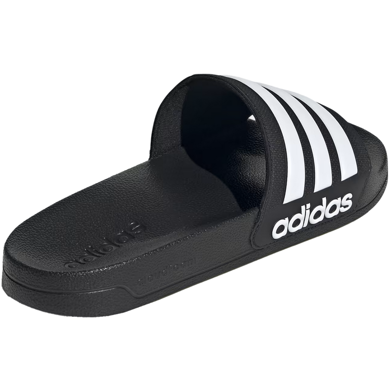 Adilette Shower Slides, Adidas Adilette Shower Slides in Black/White back right