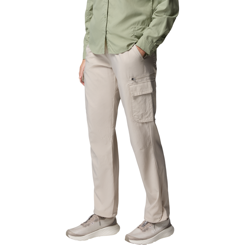 Women's Skien Valley Cargo Pant, Columbia Women's Skien Valley Cargo Pant in 278 Dark Stone front left