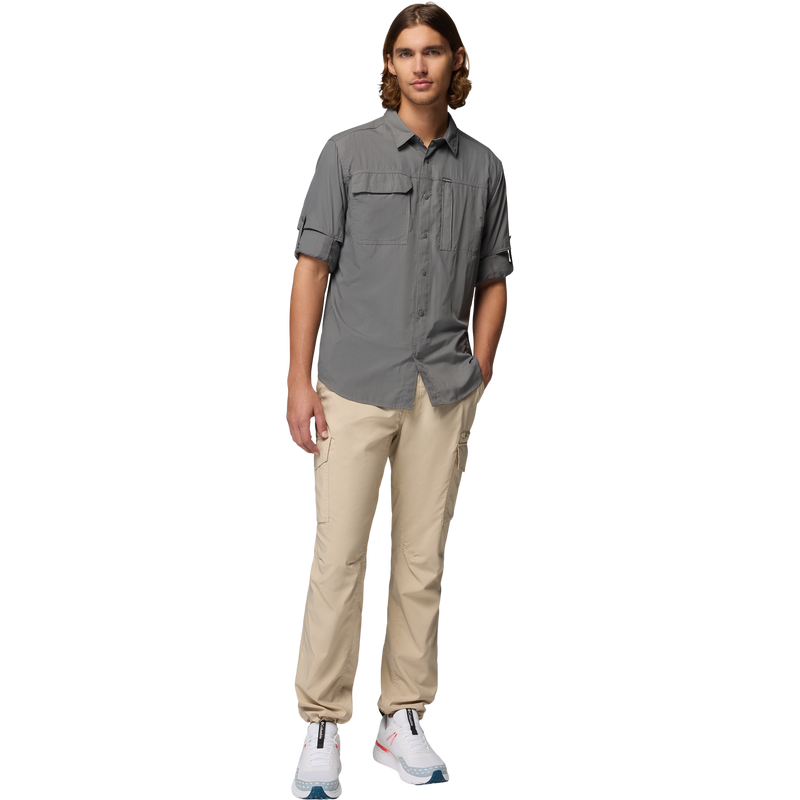 Men's Skien Valley Cargo Pant, Columbia Skien Valley Cargo Pant in 271 Ancient Fossil front full length