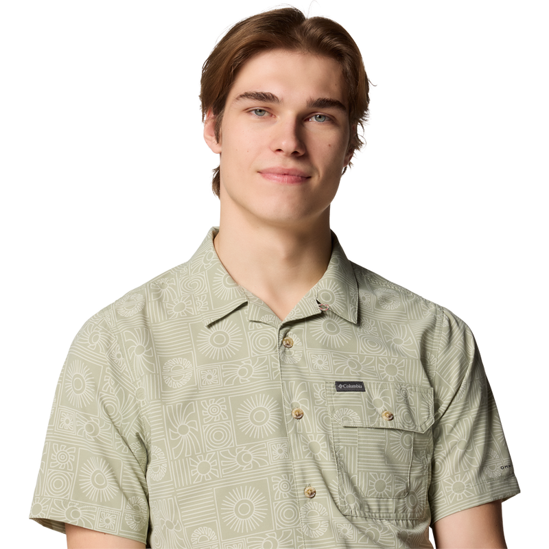 Men's Tech Trail Utility Print Woven Short Sleeve Shirt, Columbia Tech Trail Utility Print Woven Short Sleeve Shirt Front