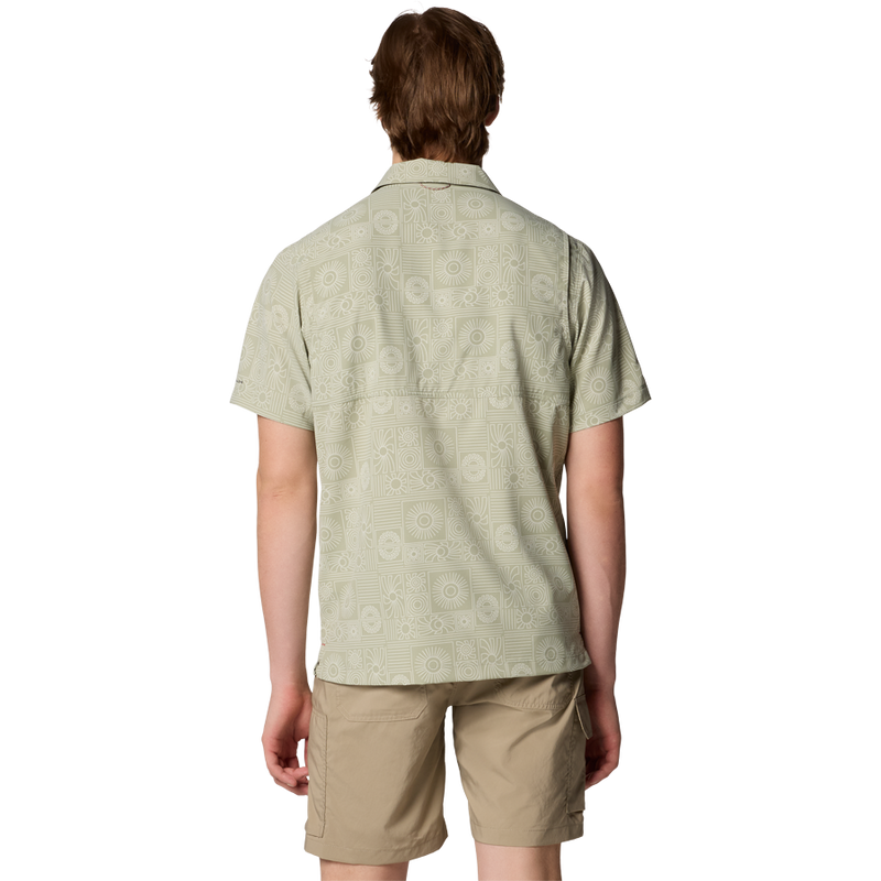 Men's Tech Trail Utility Print Woven Short Sleeve Shirt, Columbia Tech Trail Utility Print Woven Short Sleeve Shirt in Survival Blazing Trails Back