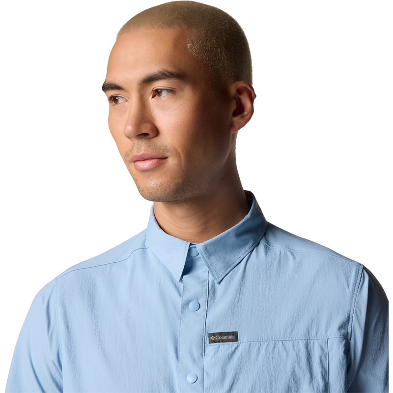 Men's Sage Peak Woven Short Sleeve Shirt, Columbia Men's Sage Peak Woven Short Sleeve Shirt Collar