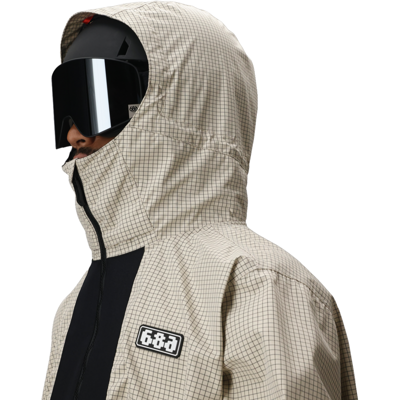 Men's Ghost 2.5L Anorak, 686 Men's Ghost 2.5L Anorak in LMRP-Limestone Ripstop hood left