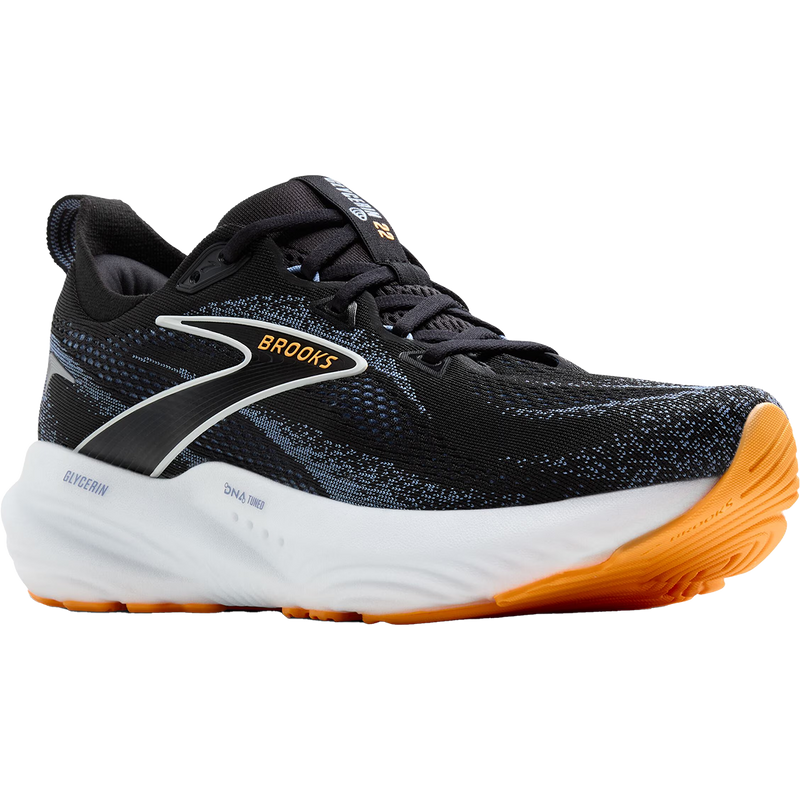 Men's Glycerin 22, Brooks Glycerin 22 in 013-Black/Country Blue/Orange front right