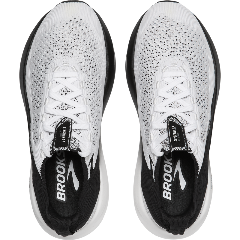 Women's Glycerin StealthFit 22, Brooks Women's Glycerin StealthFit 22 in 135-White/Grey/Black pair top