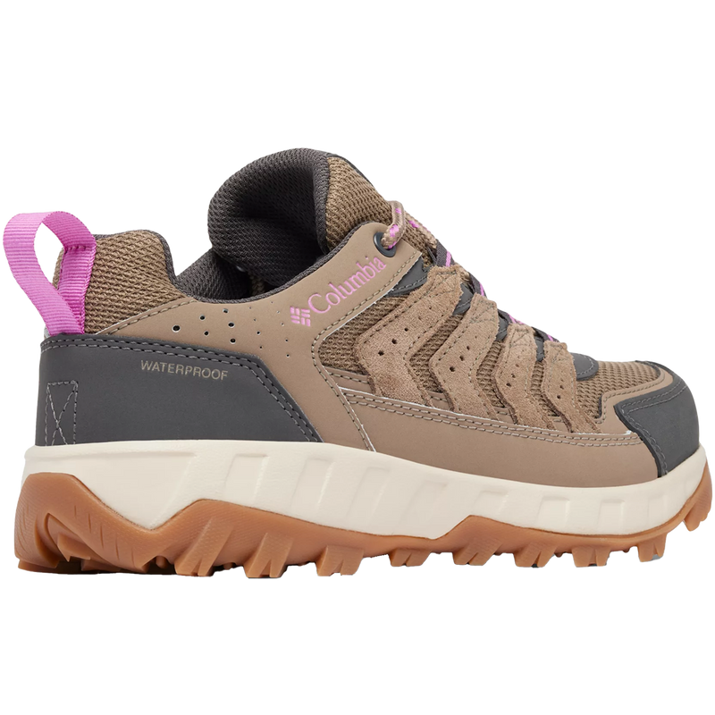 Women's Strata Trail Low WP Wide, Columbia Women's Strata Trail Low WP Wide in 252-Wet Sand back right