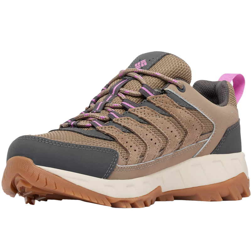 Women's Strata Trail Low WP Wide, Columbia Women's Strata Trail Low WP Wide in 252-Wet Sand front left
