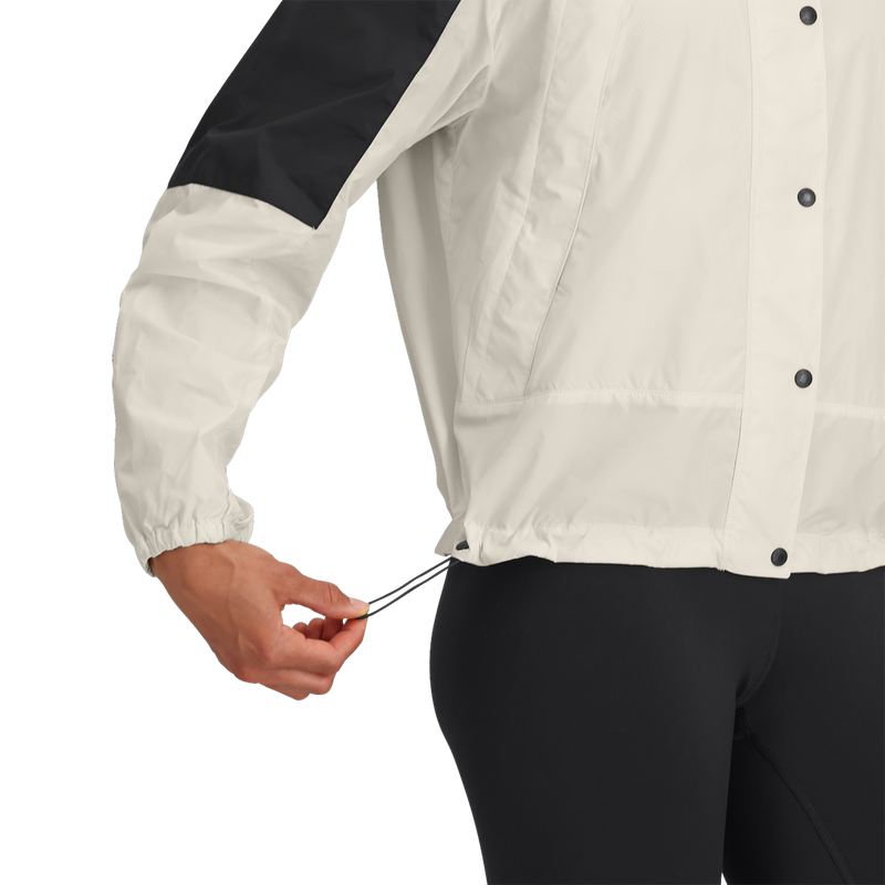Women's Mountain Wind Jacket, The North Face Women's Mountain Wind Jacket in ROU-White Dune/TNF Black draw string