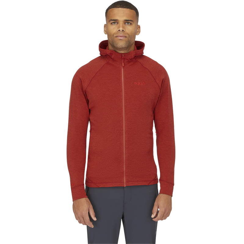 Men's Nexus Hoody, Rab Men's Nexus Hoody in TRD-Tuscan Red on model front