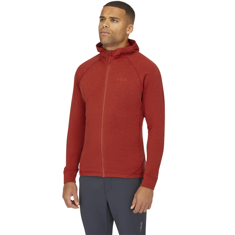 Men's Nexus Hoody, Rab Men's Nexus Hoody in TRD-Tuscan Red on model front left