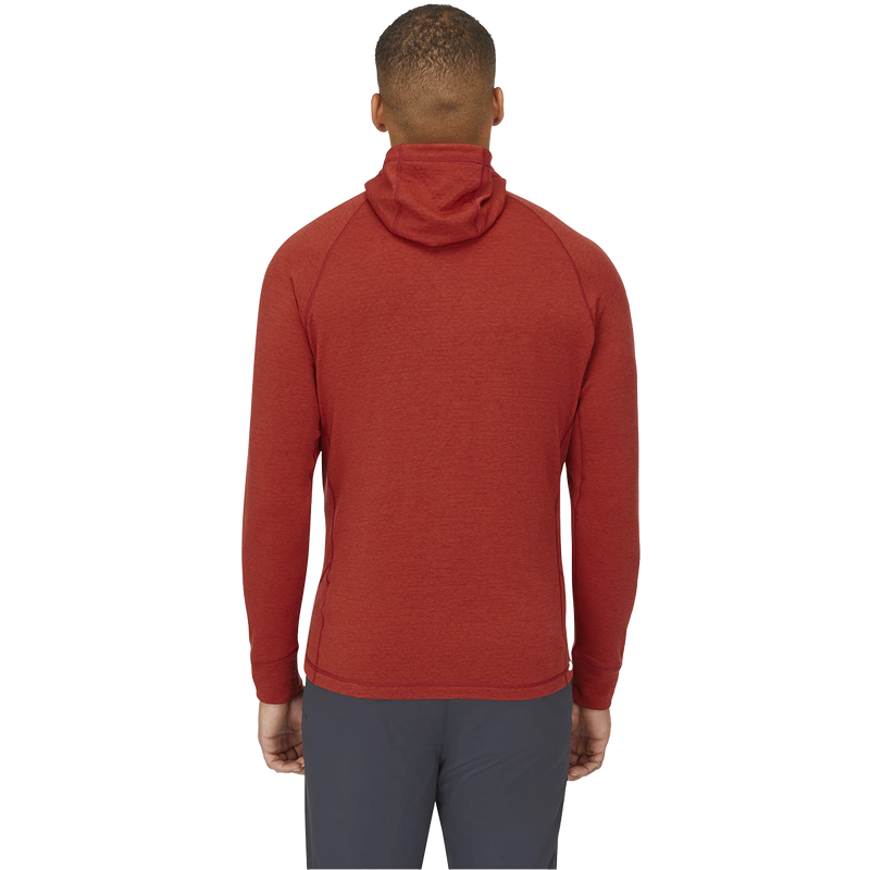 Men's Nexus Hoody, Rab Men's Nexus Hoody in TRD-Tuscan Red on model back