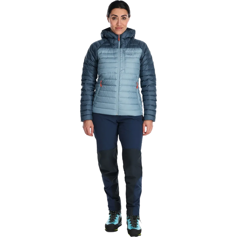 Women's Microlight Alpine Jacket, Rab Women's Microlight Alpine Jacket in front on model