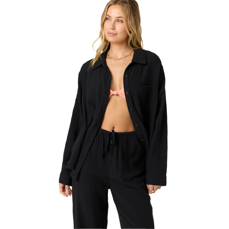 Women's Leni Relaxed Long Sleeve, O'Neill Women's Leni Relaxed Long Sleeve in BLK-Black open
