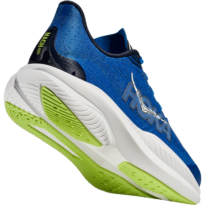 Youth Mach 6, Hoka Youth Mach 6 in ECC-Electric Cobalt/Navy back right and bottom