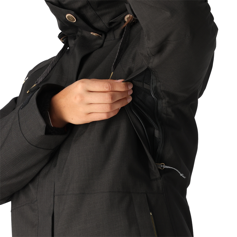 Women's Smarty 3-in-1 Spellbound Jacket, 686 Women's Smarty 3-in-1 Spellbound Jacket in BLTX-Black Textue pit vent and zipper