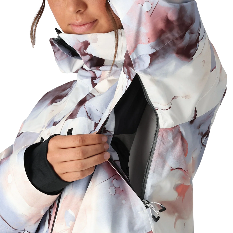 686 Women's GORE-TEX Skyline Jacket in PIMK-Purple Impression Ink pit vent and zipper