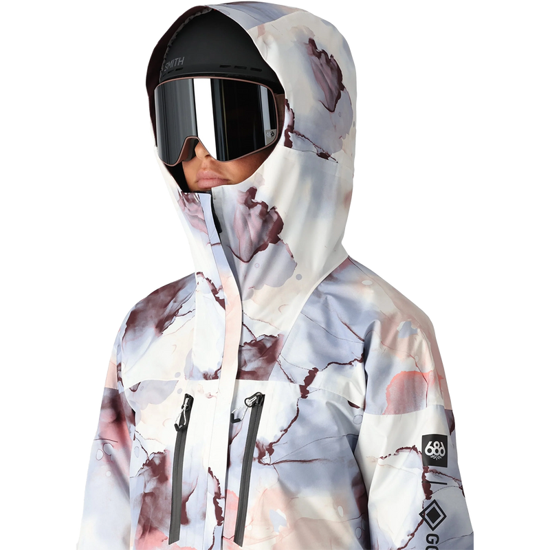 686 Women's GORE-TEX Skyline Jacket in PIMK-Purple Impression Ink Hood