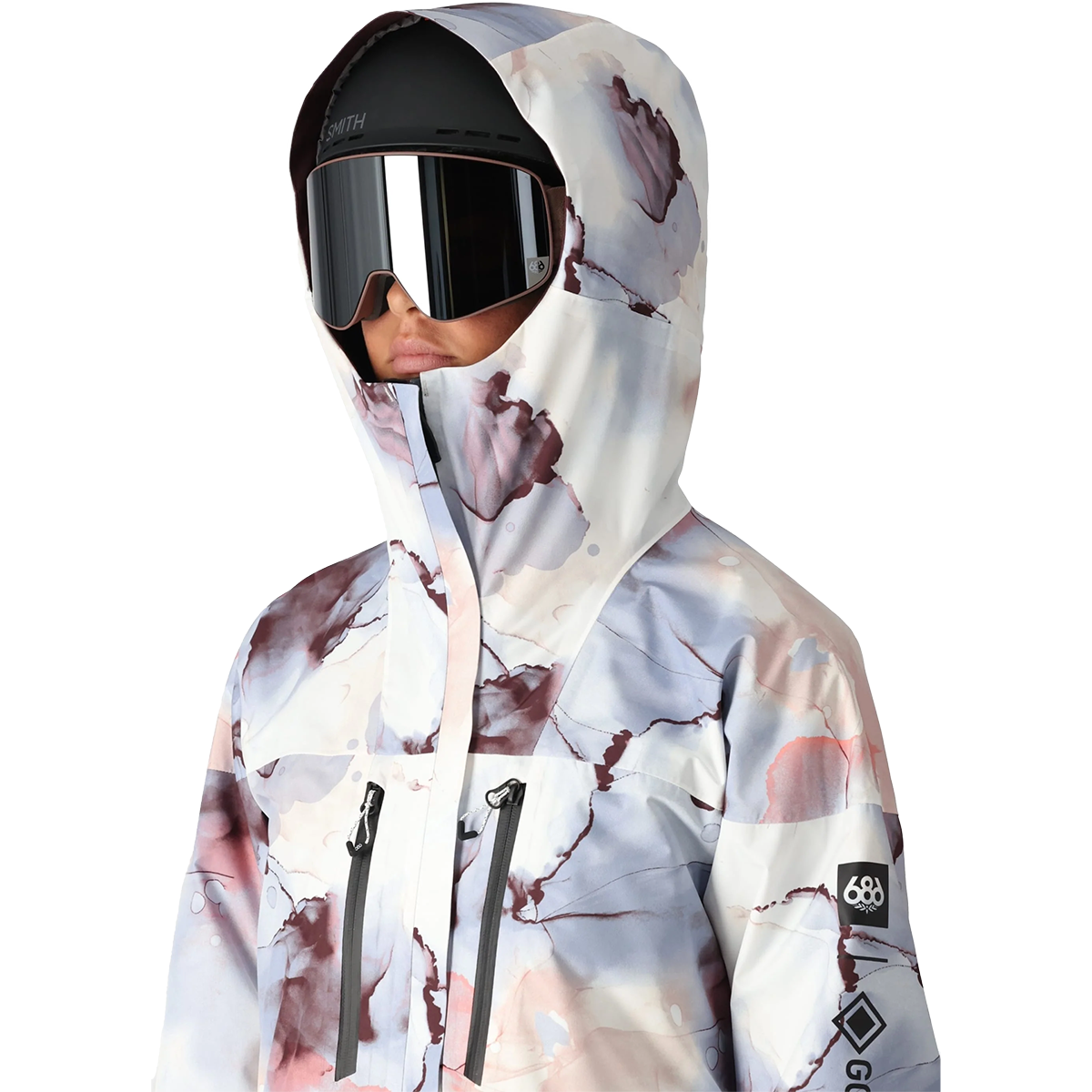 686 Women's GORE-TEX Skyline Jacket in PIMK-Purple Impression Ink Hood