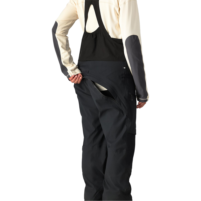 Women's GORE-TEX Stretch Dispatch Bib, 686 Women's GORE-TEX Stretch Dispatch Bib in Black back drop zipper