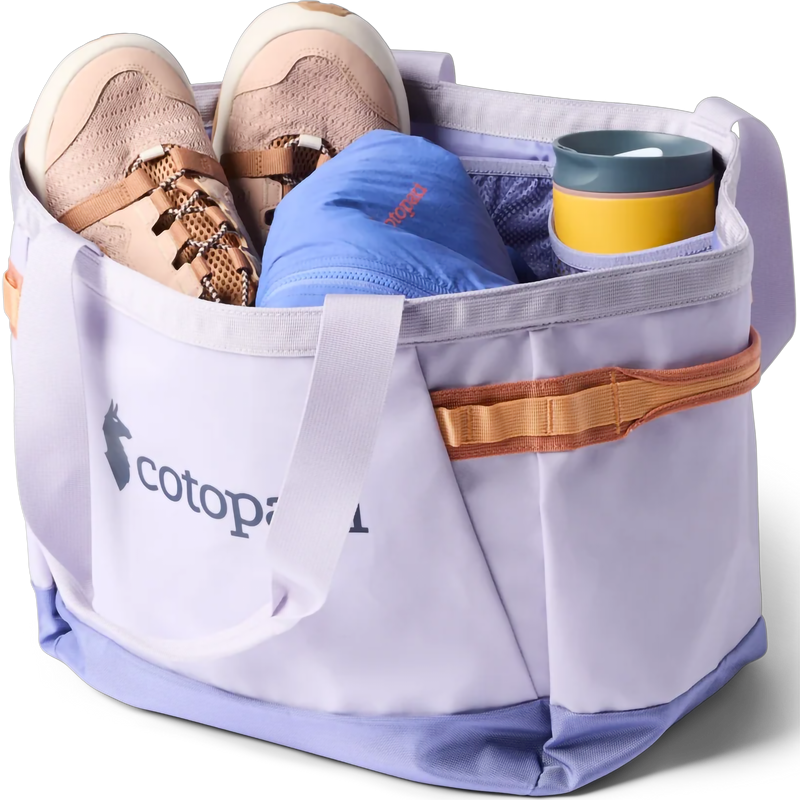 Allpa 30L Gear Hauler Tote, Cotopaxi Allpa 30L Gear Hauler Tote in Moonbeam loaded with gear